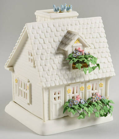 Snowbunnies The Bluebird Cottage-Votive - Boxed