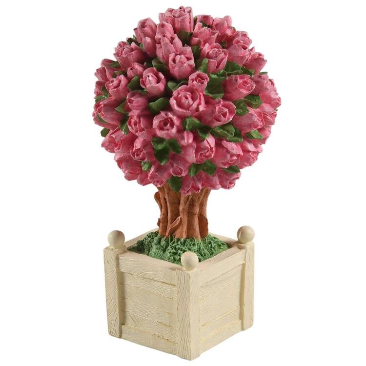 Snowbunnies Flowering Spring Topiary-Pink - No Box