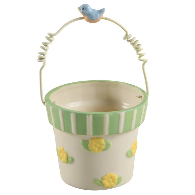Snowbunnies Flower Pot Candle - Green - No Box Nb181a