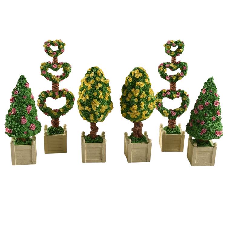 Snowbunnies Flowering Spring Trees - Set Of 6 - Boxed