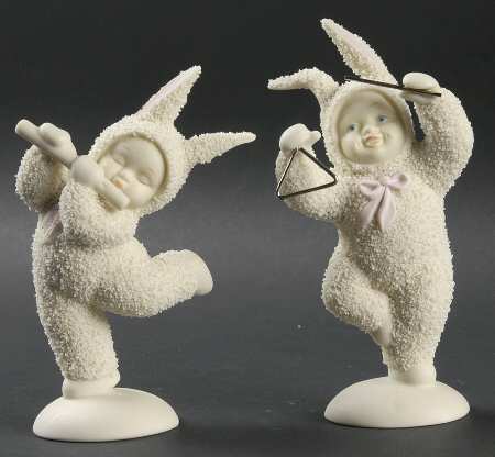 Snowbunnies Hop, Skip & A Melody-Set Of 2 - Boxed