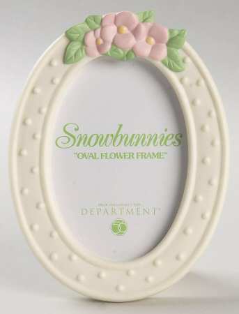 Snowbunnies Oval Flower Frame - Boxed