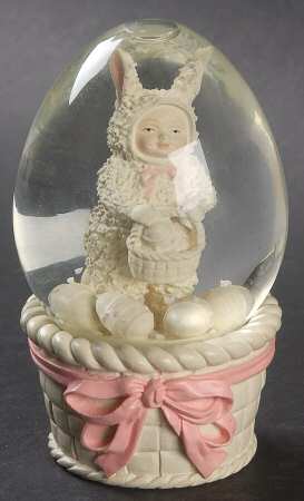 Snowbunnies A Tisket A Tasket-Waterglobe - Boxed