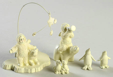 Snowbabies-Miniature Wish Upon A Falling Star-Set Of 6 - Boxed