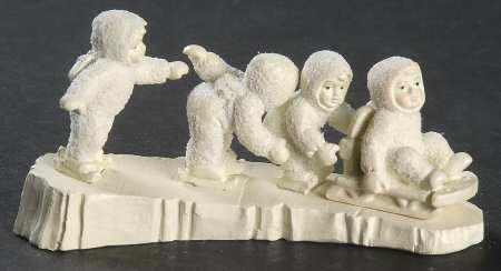 Snowbabies-Miniature I'm Right Behind You!-Set Of 5 - No Box
