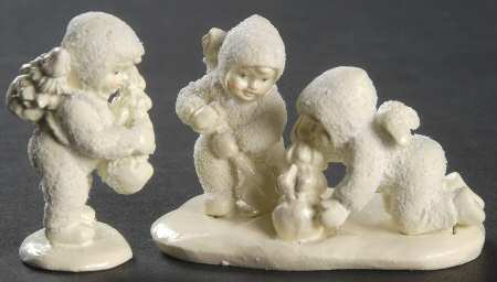 Snowbabies-Miniature We'Ll Plant The Starry Pines-Set Of 4 - No Box