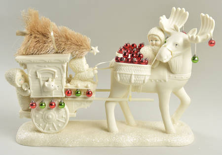 Snowbabies Christmas Caravan-Silver Tree - With Box Bx314