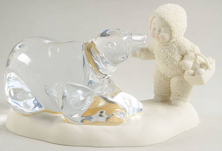 Snowbabies And He Kissed Me-With Clear Polar Bear - Boxed