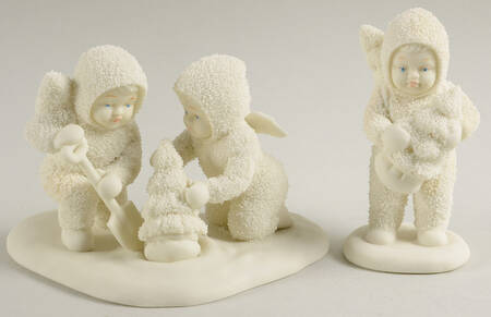 Snowbabies We'Ll Plant The Starry Pines-Set Of 2 - Boxed