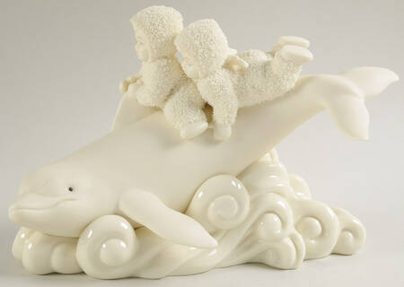 Snowbabies Ride The Wave-Dolphin - Boxed