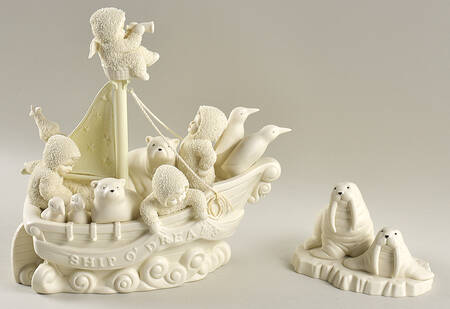 Snowbabies Ship O' Dreams- Set Of 2 - Boxed