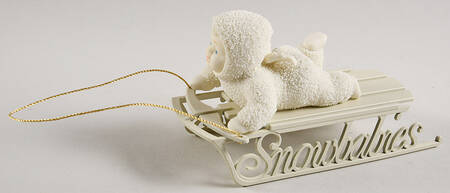 Snowbabies Slip,Sliding Away (Gold Rope) - With Box Bx380
