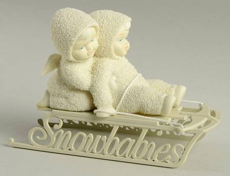 Snowbabies Two Little Babies On The Go - Boxed