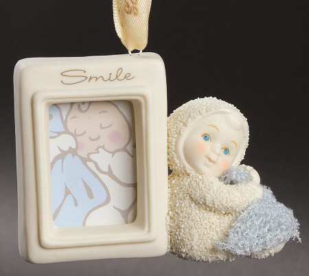 Snowbabies Baby Blanket Frame-Blue-Smile - With Box