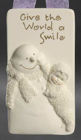 Snowbabies Give The World A Smile Plaque - Bx363 With Box