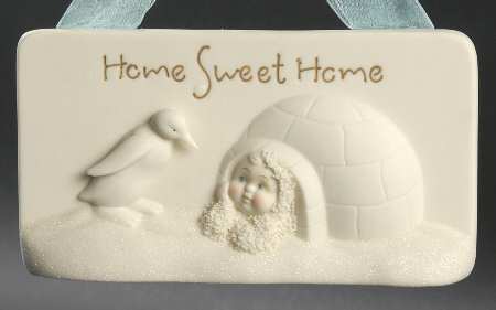 Snowbabies Home Sweet Home Plaque - With Box Bx364
