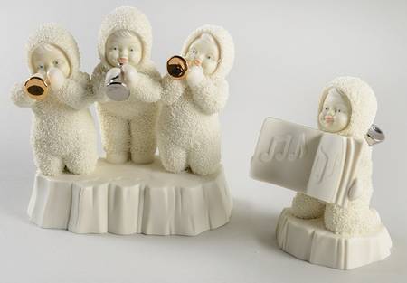 Snowbabies Three Tiny Trumpeters-Set Of 2 - Boxed