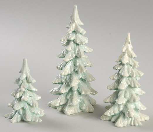 Snowbabies Snowy Pines-Set Of 3-Resin - Boxed