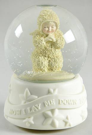 Snowbabies Waterglobe Now I Lay Me Down To Sleep - Boxed