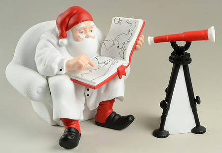 Winter Silhouettes-Porcelain I Spy Santa-Set Of 2-With Telescope - Boxed