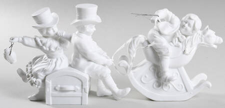 Winter Silhouettes-Porcelain Over The River-2 Pc - Boxed