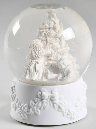 Winter Silhouettes-Porcelain Musical Waterglobe-Hanging The Ornaments - Boxed