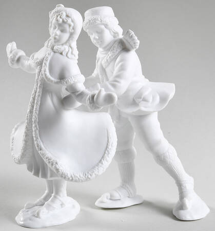 Winter Silhouettes-Porcelain Skater's Waltz-Set Of 2 - Boxed