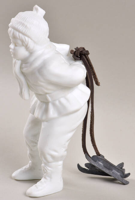 Winter Silhouettes-Porcelain Boy With Skates - No Box