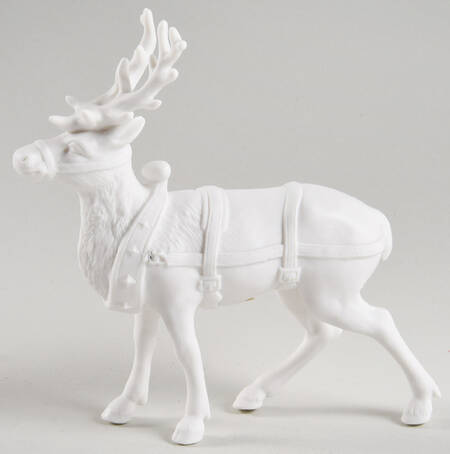Winter Silhouettes-Porcelain Santa's Reindeer-Single - Boxed
