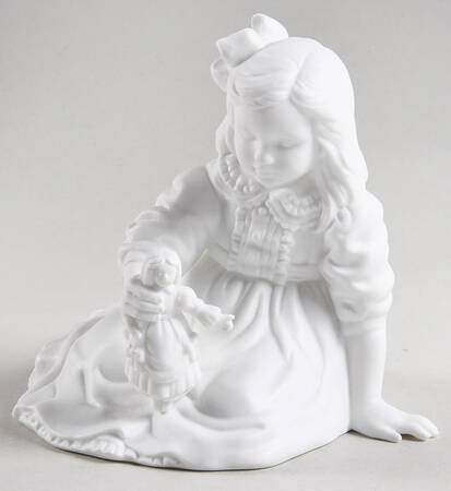 Winter Silhouettes-Porcelain Girl Holding Doll - No Box 45a