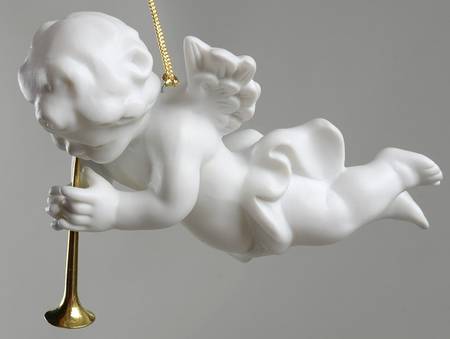 Winter Silhouettes-Porcelain Cherub Ornament-Small - With Box 53