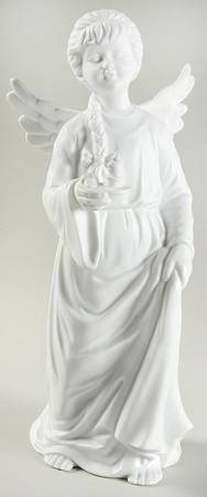 Winter Silhouettes-Porcelain Angel With Candle-Only - No Box 47b