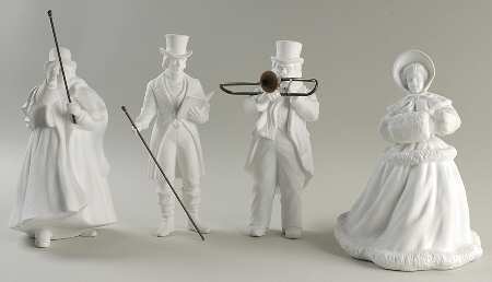 Winter Silhouettes-Porcelain Carolers-Set Of 4 - Boxed