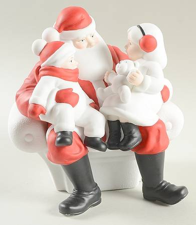 Winter Silhouettes-Porcelain Toys For Tots Santa - No Box