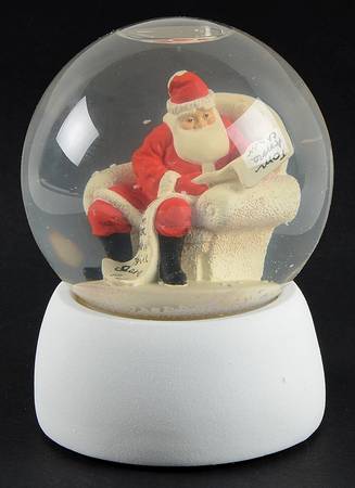 Winter Silhouettes-Porcelain Musical Waterglobe-Naughty Or Nice - Boxed