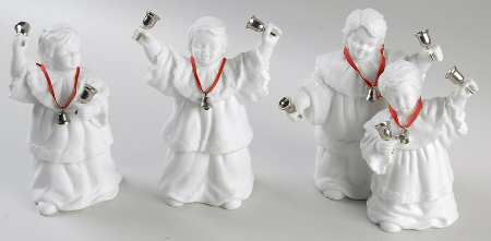 Winter Silhouettes-Porcelain Caroling Bells-Set Of 3 - Boxed