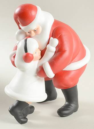 Winter Silhouettes-Porcelain I Wuv You Santa-Red - No Box