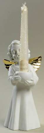 Winter Silhouettes-Porcelain A Choir Angel-Candle Holder - Boxed