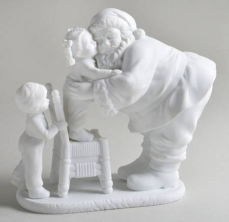 Winter Silhouettes-Porcelain A Hug For Santa - Boxed