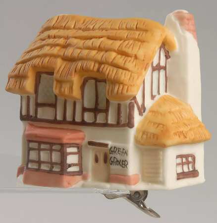 Dickens Village-Ornament Green Grocery-Clip On - With Box