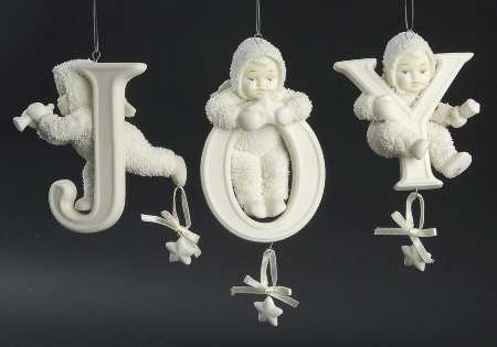 Snowbabies Ornaments Joy-Set Of 3 Ornaments  - Boxed