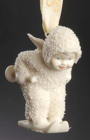 Snowbabies Ornaments Lets Go Skiing (Book 11) - Boxed