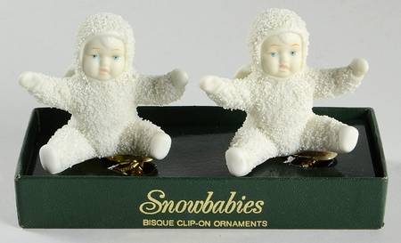 Snowbabies Ornaments Snowbaby-Mini,Winged Pair-Lite Clip - Boxed