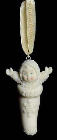 Snowbabies Annual Ornaments Baby In My Stocking-2002 - With Box