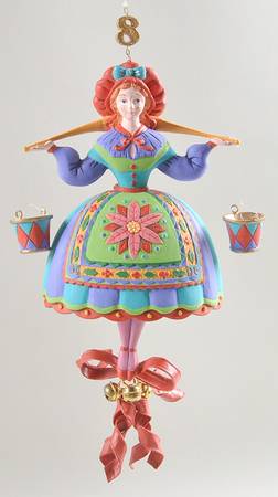 Twelve Days of Christmas-Ornament Eight Maids A-Milking - No Box