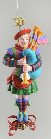 Twelve Days of Christmas-Ornament Ten Pipers Piping - No Box
