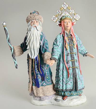 History of Santa Claus 3 Grandfather Frost & Snow Maiden - Boxed