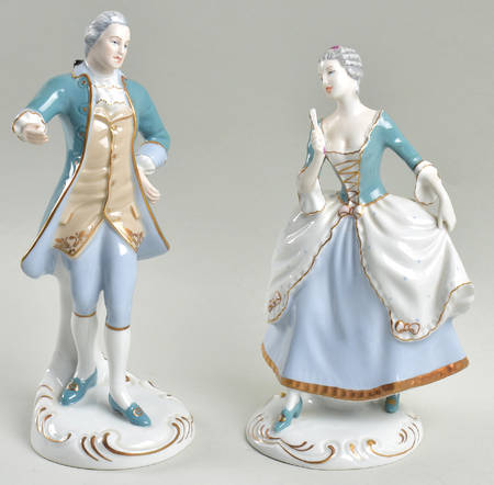 Royal Dux Figurine (Older Mark) Pair Of Rococo Dancers - No Box