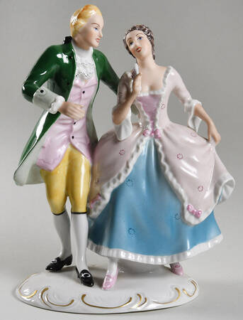 Royal Dux Figurine (Older Mark) Victorian Couple - No Box