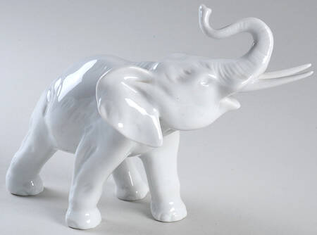 Royal Dux Figurine (Older Mark) Elephant-White - No Box